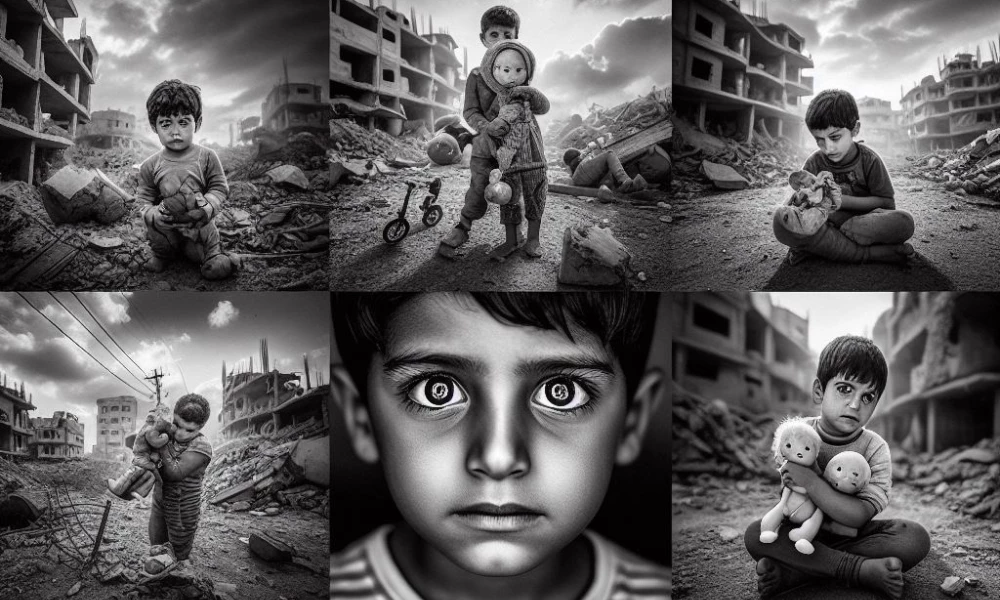 صور اطفال فلسطين يبكون