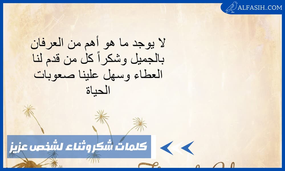 عبارات شكر وثناء لشخص عزيز