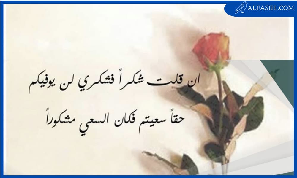 كلمات شكر وثناء لشخص قدم العطاء