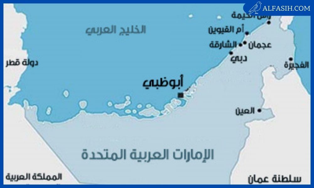 خريطة الامارات العربية المتحدة بالمدن 1