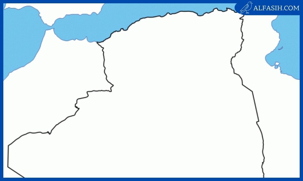 خريطة الجزائر بالمدن صماء كاملة 1