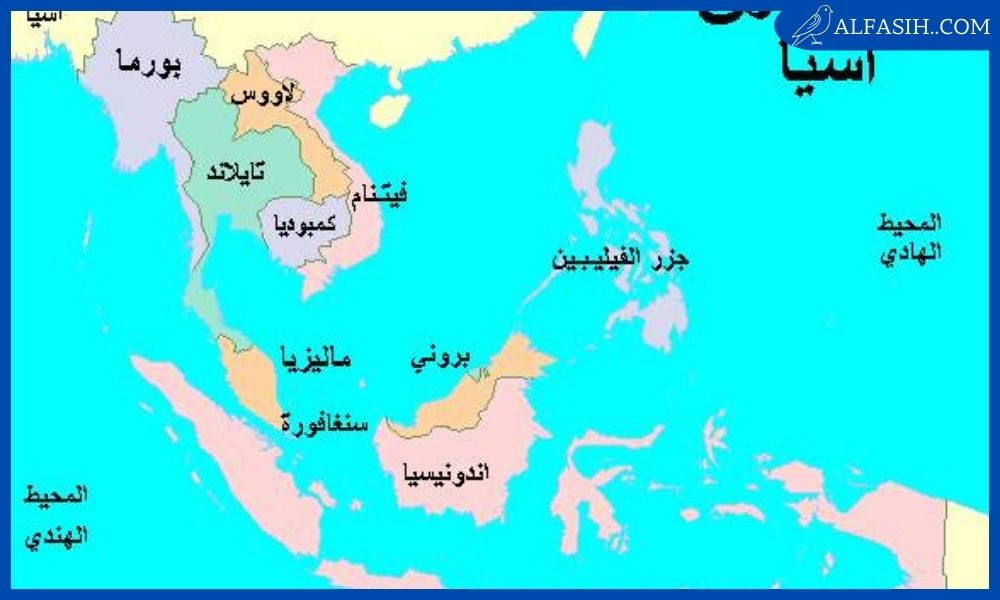 خريطة الفلبين والدول المجاورة بالعربي2