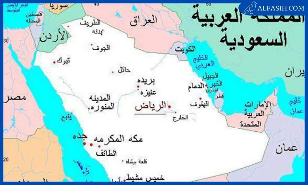 خريطة المملكة العربية السعودية والمسافة بين المدن كاملة 1