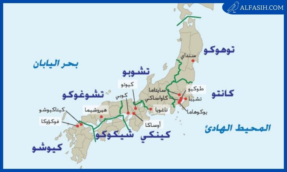 خريطة اليابان وحدودها كاملة بالعربي 2