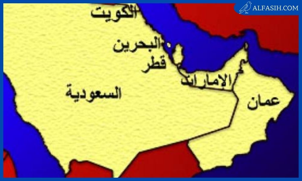 خريطة دول الخليج العربية صماء كاملة 2